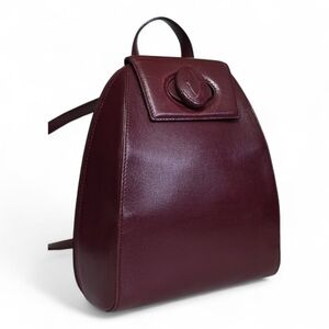 Cartier Elegant Burgundy Leather Backpack